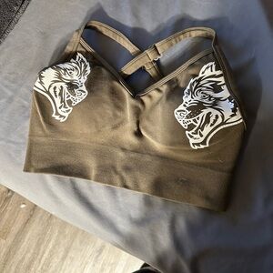 Darc Sport Brown Bra with Wolf Graphics